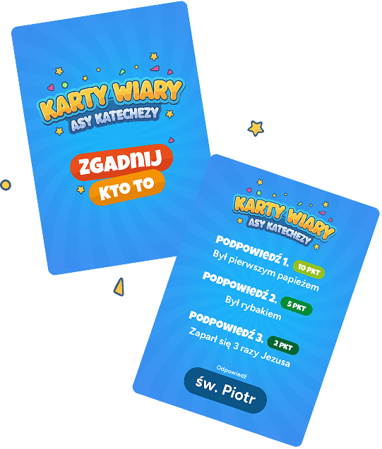 Karty Wiary - przykładowe karty rundy Zgadnij kto to